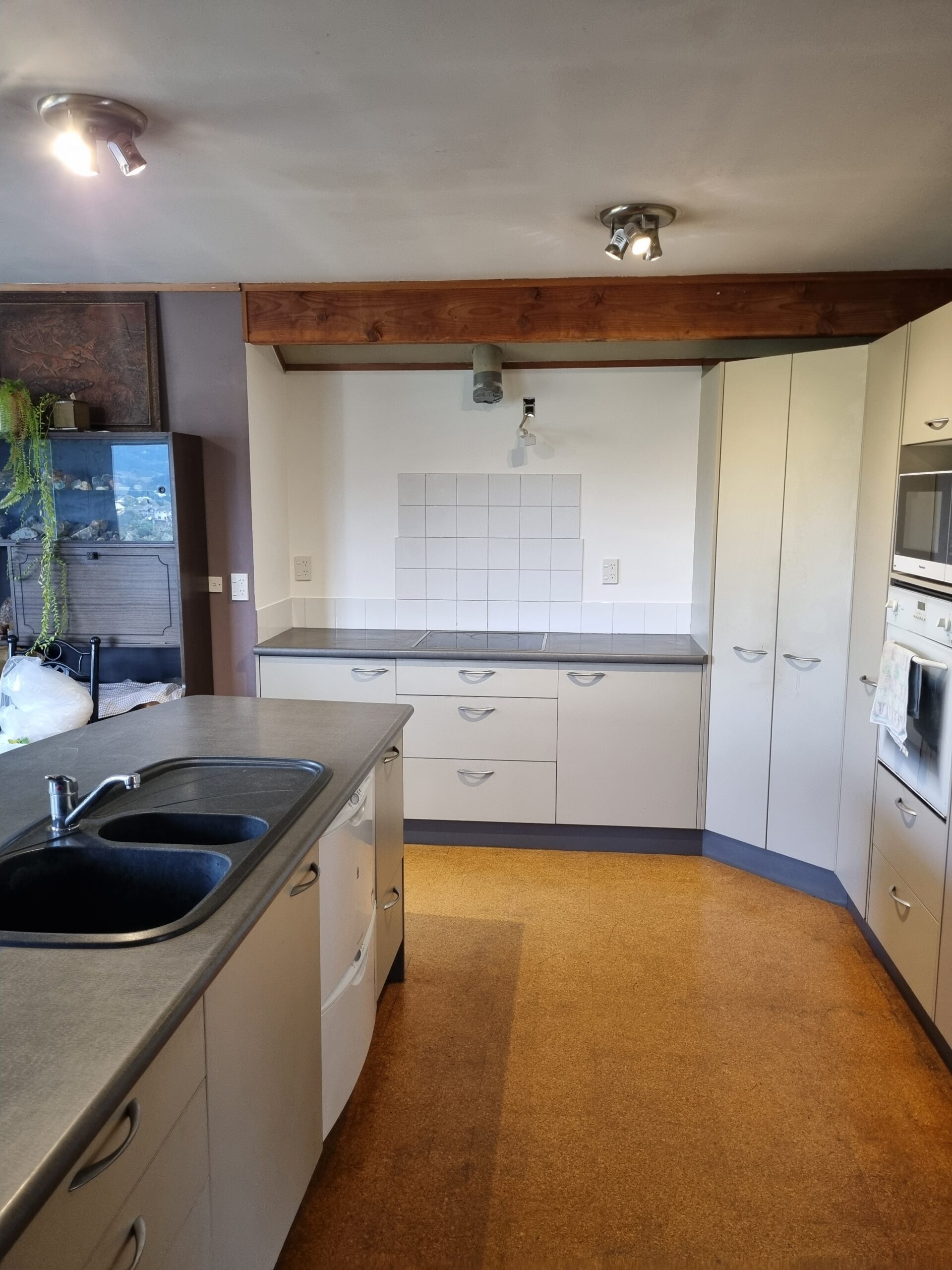 A renovated kitchen after a stove fire