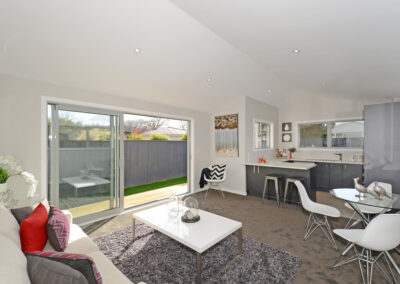 Completed kitchen and dining room of a new build house